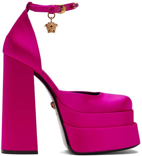 versace pink platform heels|versace aevitas platform boots.